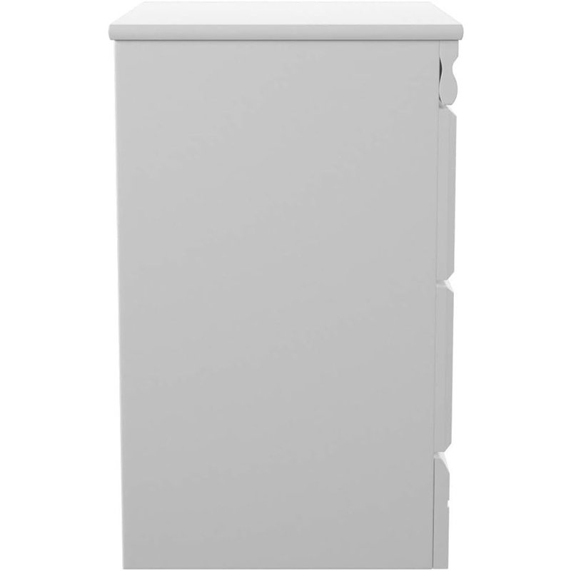 White Contemporary 2-Drawer Nightstand with Antique Pulls