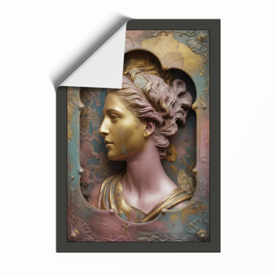 Classical Profile Medallion Vintage - Framed Print