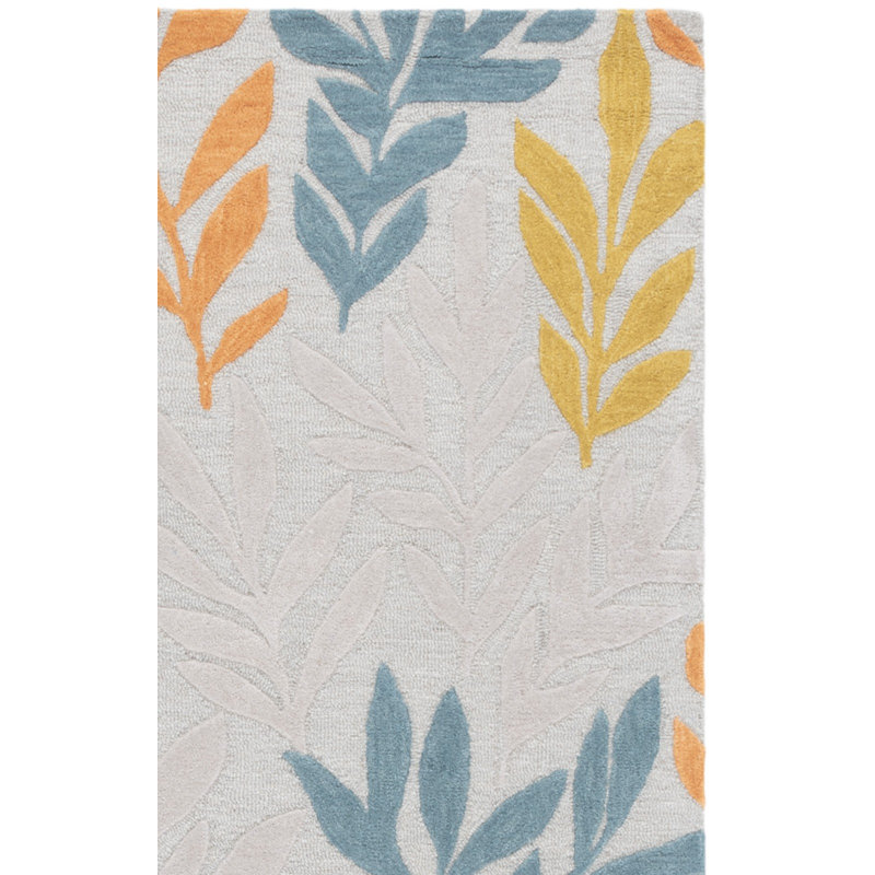 Jardin 158 Hand Tufted Wool Pile Floral Rug, Square 6'