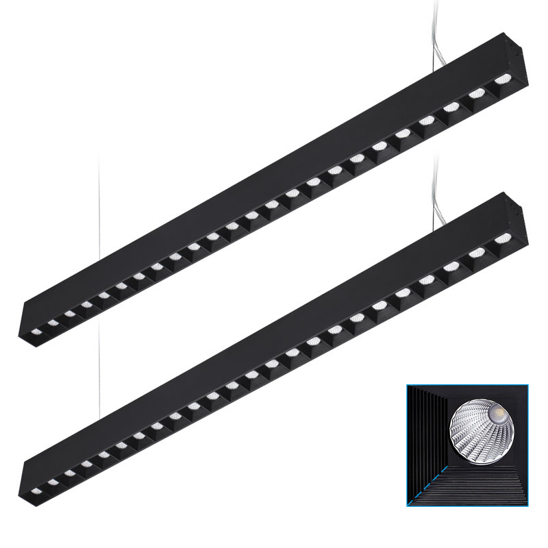 Lumière linéaire à DEL de qualité commerciale de 4 po, conception antireflet, à intensité variable de 0 à 10 V, 4600LM, blanc froid 4000k