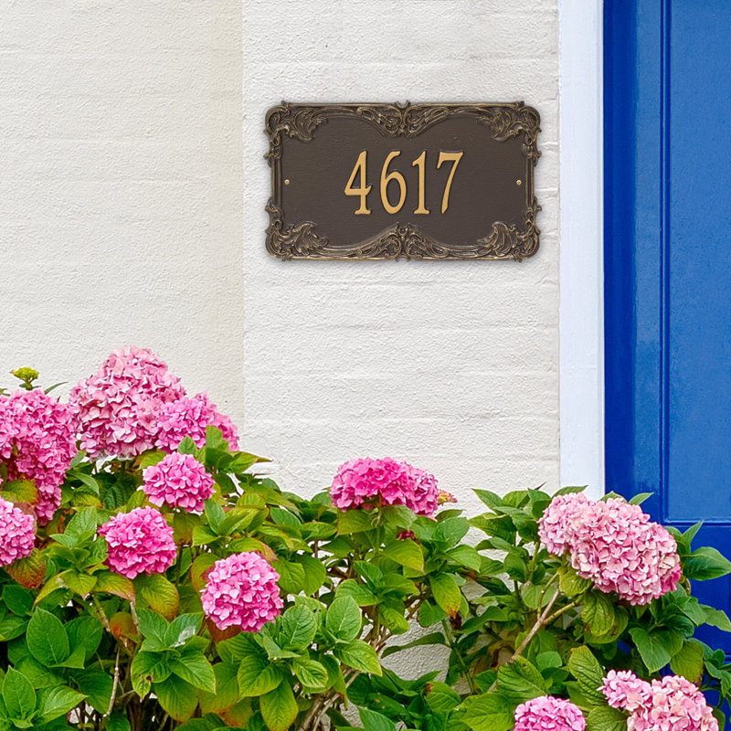 Plaque d'adresse murale 1 ligne Signature Series, Bronze, Or, Oui