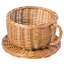 Soucoupe, tasse à café, panier en osier