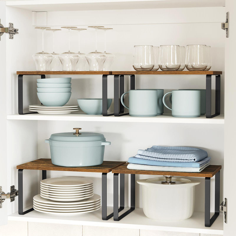 Ensemble de 2 organisateurs de tablettes extensibles, comptoir de cuisine et support à épices pour garde-manger et armoire