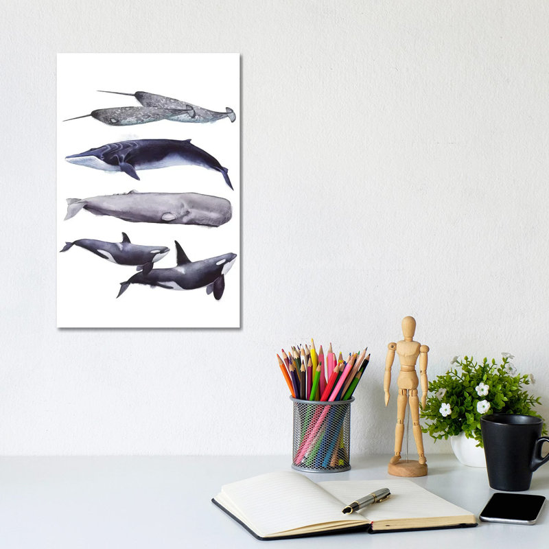 Whale Stack II by Grace Popp - Wrapped Canvas Print, 20.32 cm H x 30.48 cm W