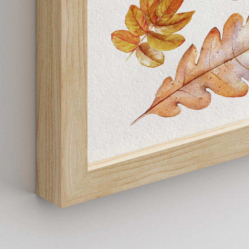 «Autumn Fall Thanksgiving Pumpkin Tree», reproduction de papier encadrée sur papier 4 pièces, Naturel, H 16 po x l 12 po