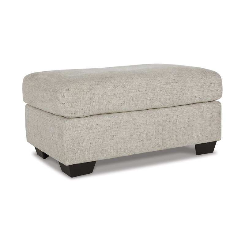 Repose-pieds Roy, siège rectangulaire en polyester gris clair de 40 pouces