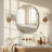 Beveled Frameless Oval Wall Mirror Bathroom Vanity Mirror-2008049263