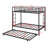 Triple Bunk Bed With Trundle,Two Side Ladder And Guardrails-7322158