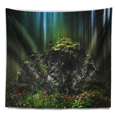 Tapisserie paysage dark forest on snowy matinée
