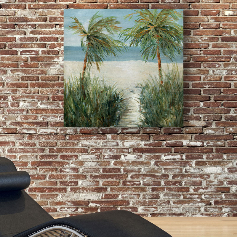 Plage de sable - peinture, H 16 po x l 16 po x P 1,5 po, Toile tendue