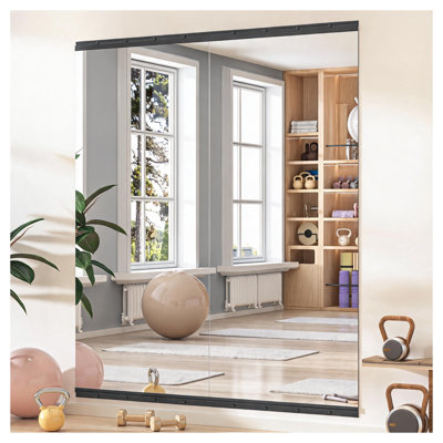 Miroir mural sans cadre en verre trempé pour salle de sport à domicile, ensemble de 2, 180 x 79 cm, idéal pour le yoga, la danse et le garage. Convient également au yoga et à la danse.