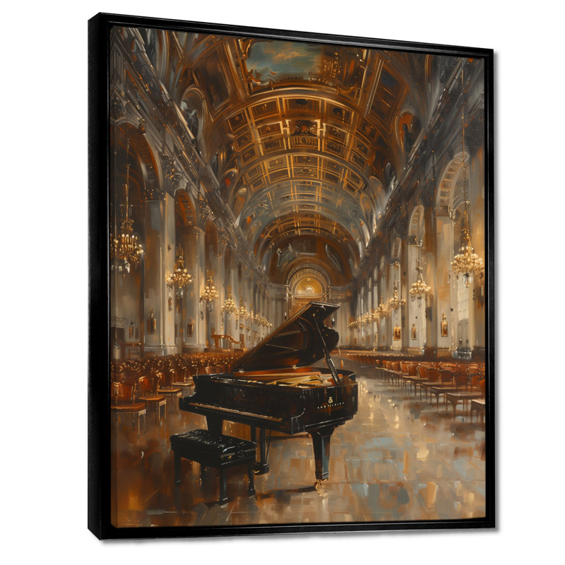 Noir classique piano élégant salle de concert - salles de concert, H 40 po x l 30 po, Cadre flottant noir