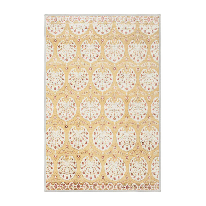 Tapis orange/blanc contemporain, Rectangle 2 pi x 3 pi