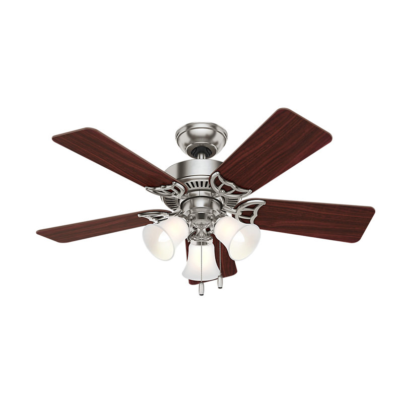 WhisperWind Classic 42" Ceiling Fan with White Oak Blades and Lighting