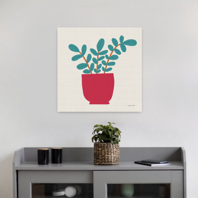 Art mural contemporain plante en pot