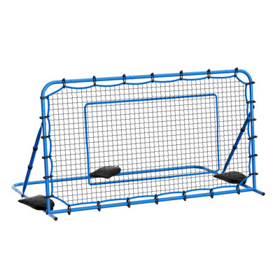 Filet de rebond pour le soccer, but de rebond à angle réglable pour l'entraînement aux passes et au contrôle, cadre en fer durable et filet en PE, équipement d'entraînement facile à installer pour adolescents et adultes, 2,13 m x 1,22 m