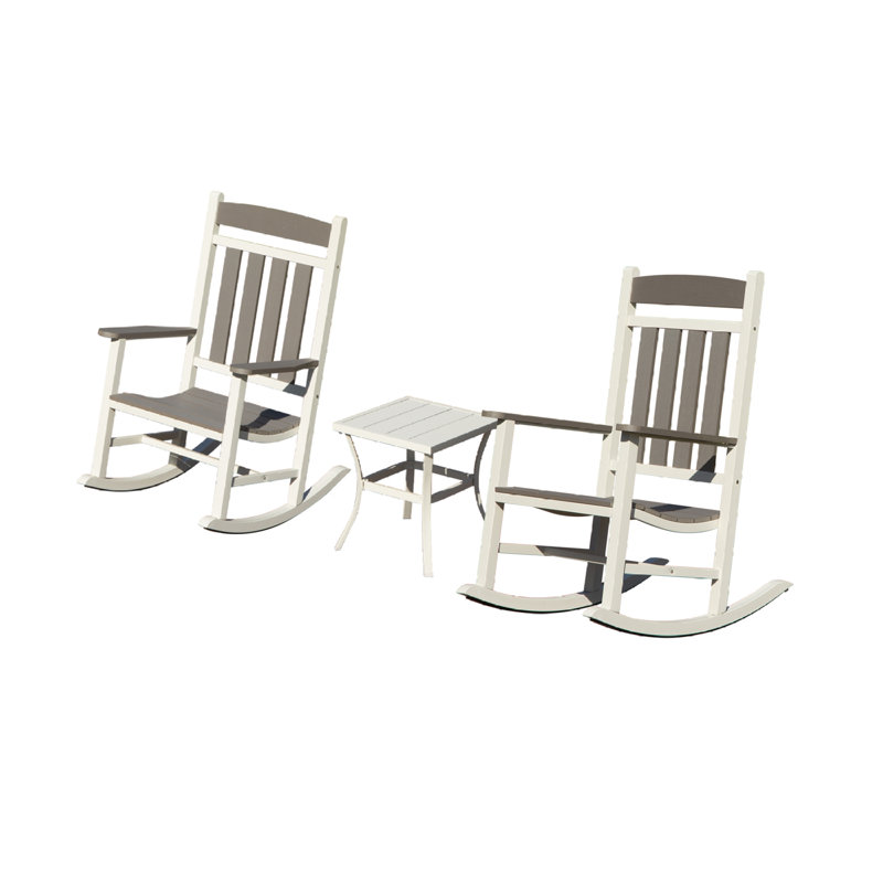Ensemble de chaises berçantes d'extérieur durables en PEHD - Style écologique pour patio et porche