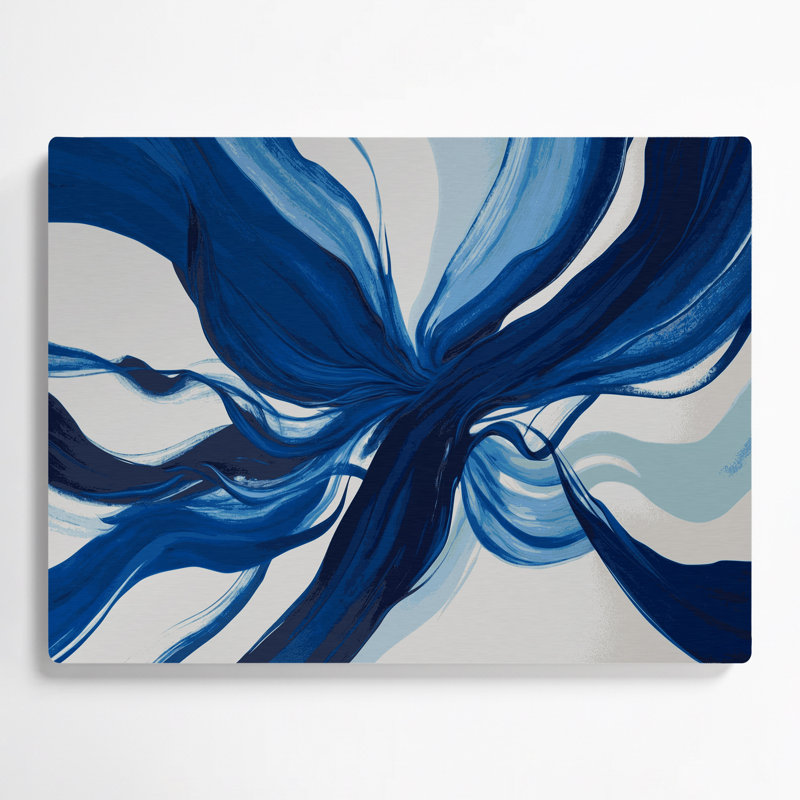 «Lyrical Abstraction 38», art mural en métal bleu, H 16 po x l 20 po