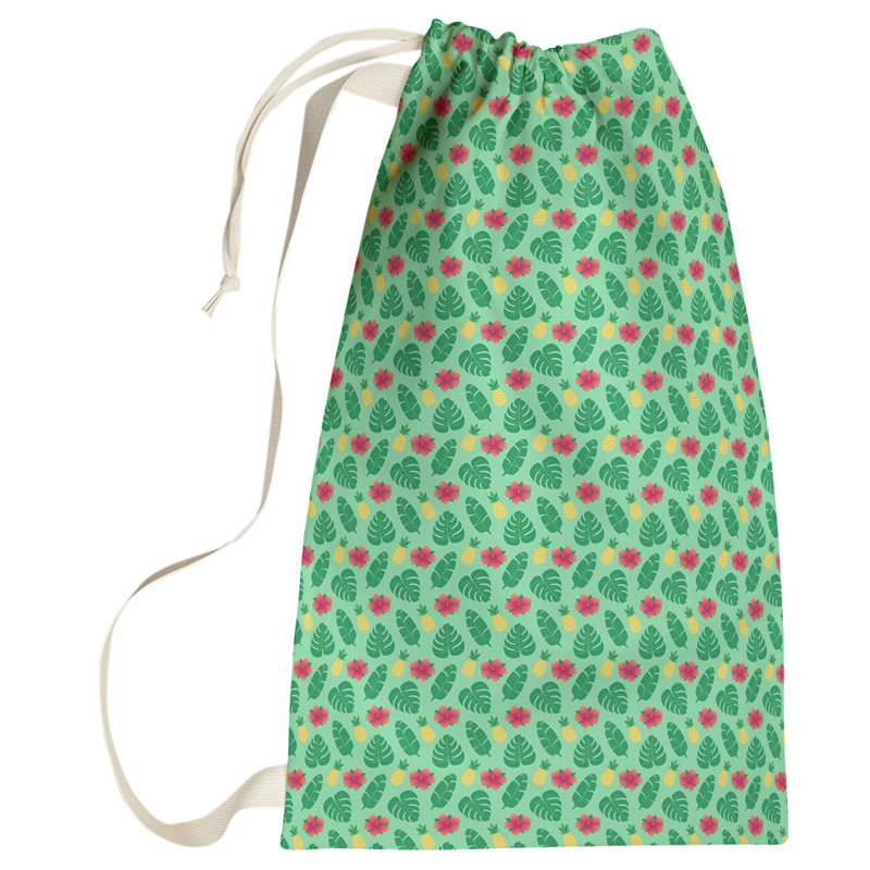 Sac à linge tropical, Grand (H 76,5 po x l 29,5 po x P 1,5 po), Vert