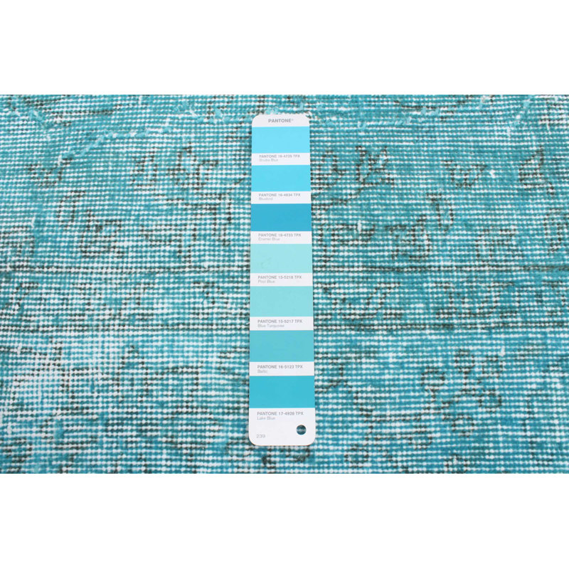 Tapis turquoise à transition de couleur 4 pi 9 po x 7 pi 9 po