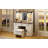 43.3" Farmhouse Makeup Vanity Desk With Lighted Mirror, Vanity Table Set With Storage Stool And Charging Station, Dressing Table With Sliding Barn Door Hidden Shelves & 3 Drawers & 4 Cabinets, Beige