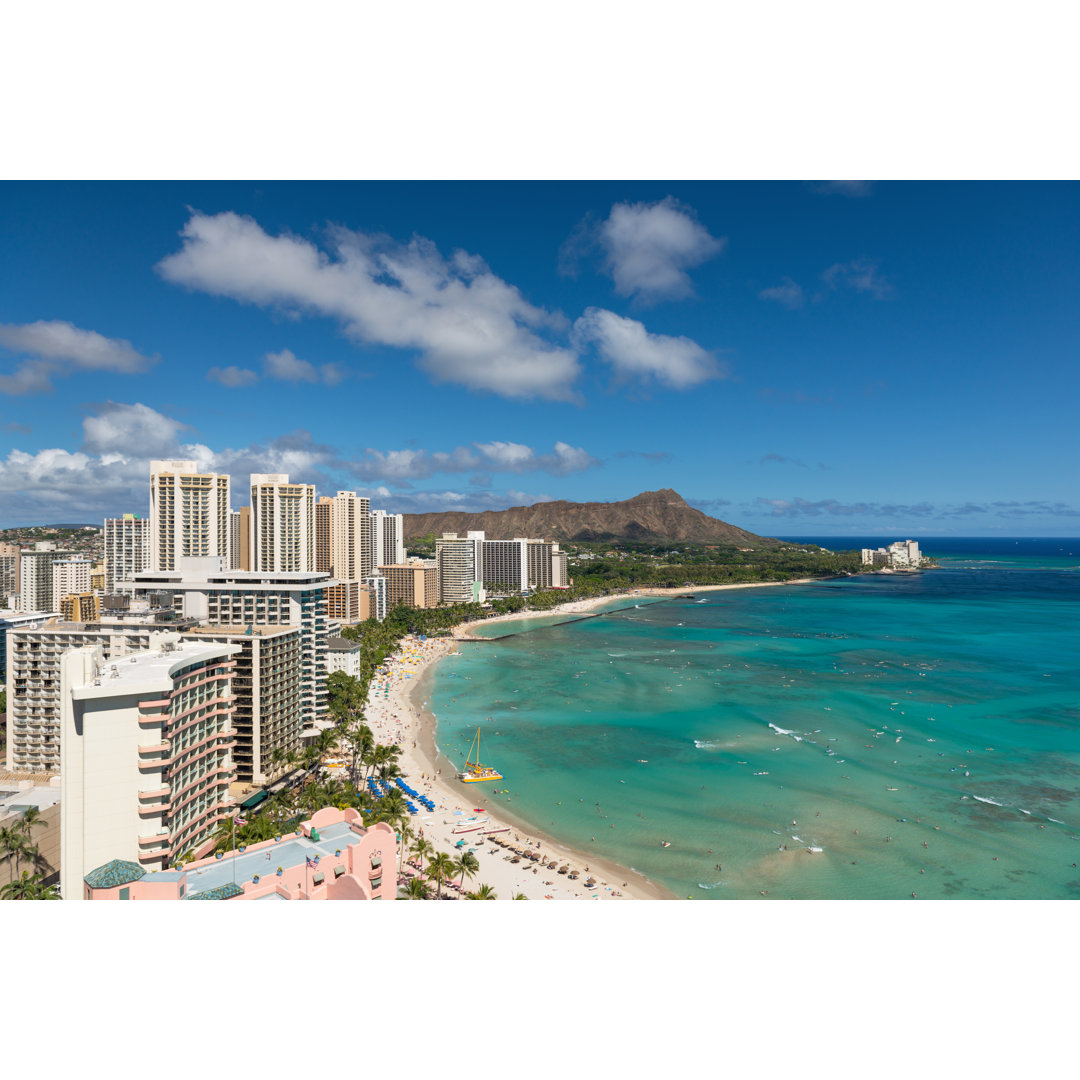 Waikiki Beach by SergiyN - Wrapped Canvas Print