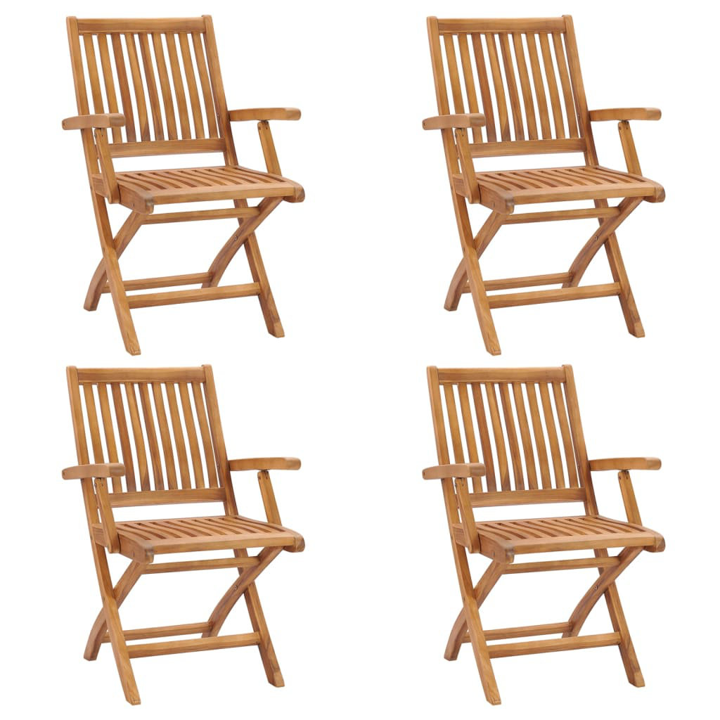 Halya Folding Stacking Teak Patio Dining Armchair