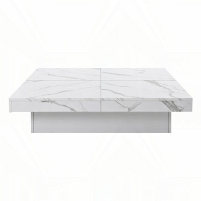 Square Marble Veneer Coffee Table