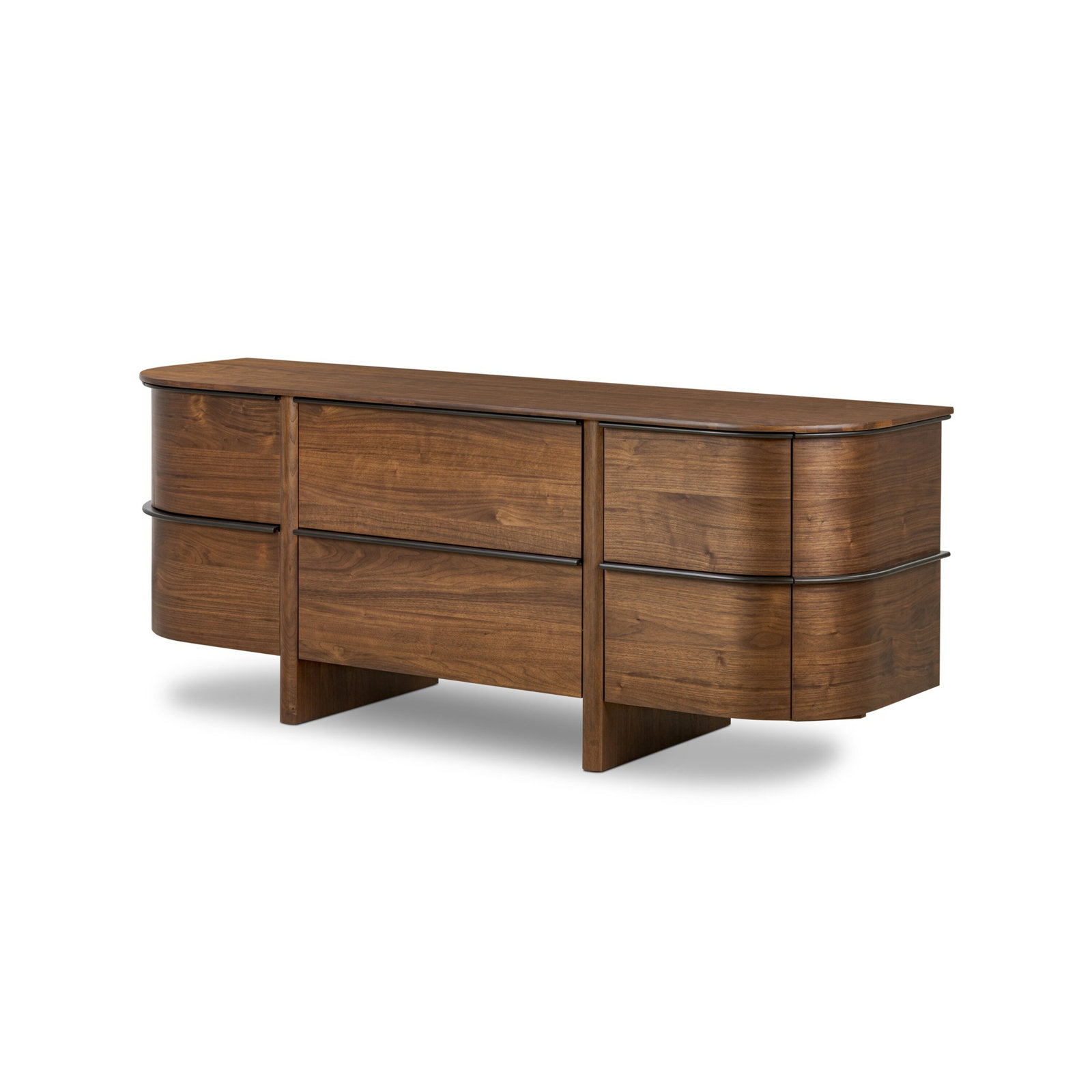 Topsham 6 Drawer Dresser-Dark Brown Walnut Veneer