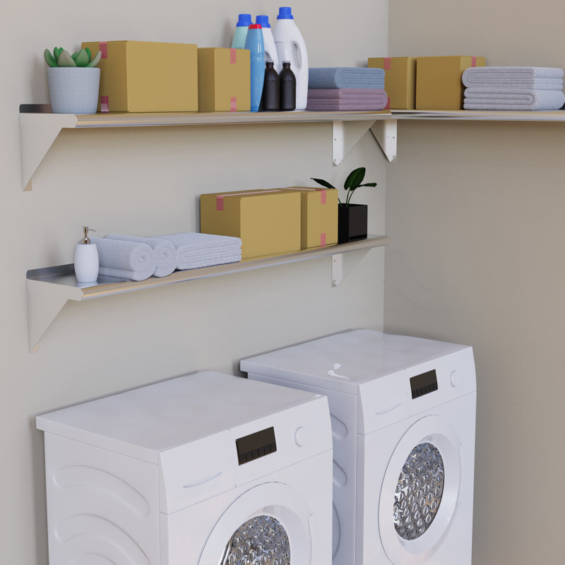 60" Stainless Steel Wall Shelf with Brackets