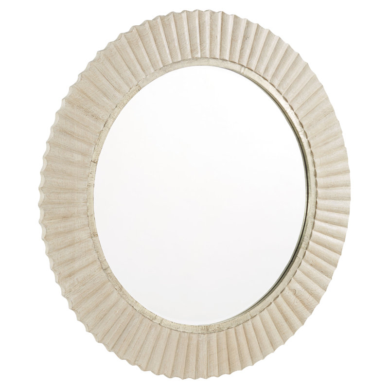 Estriada Round Solid Wood Beveled Mirror