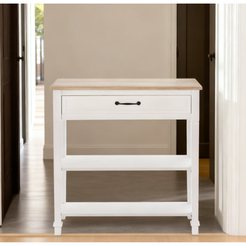 Canapé compact en bois et console, conception rustique avec rangement