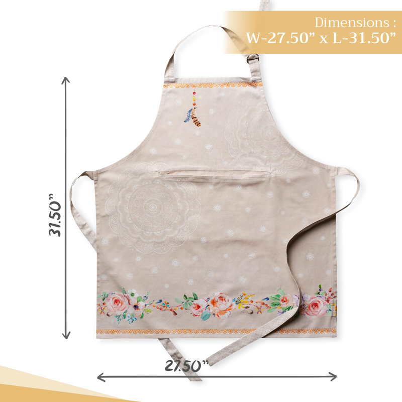 Tablier pour femme avec poche 100% coton 27,50 po x 31,50 po Maison d'Hermine