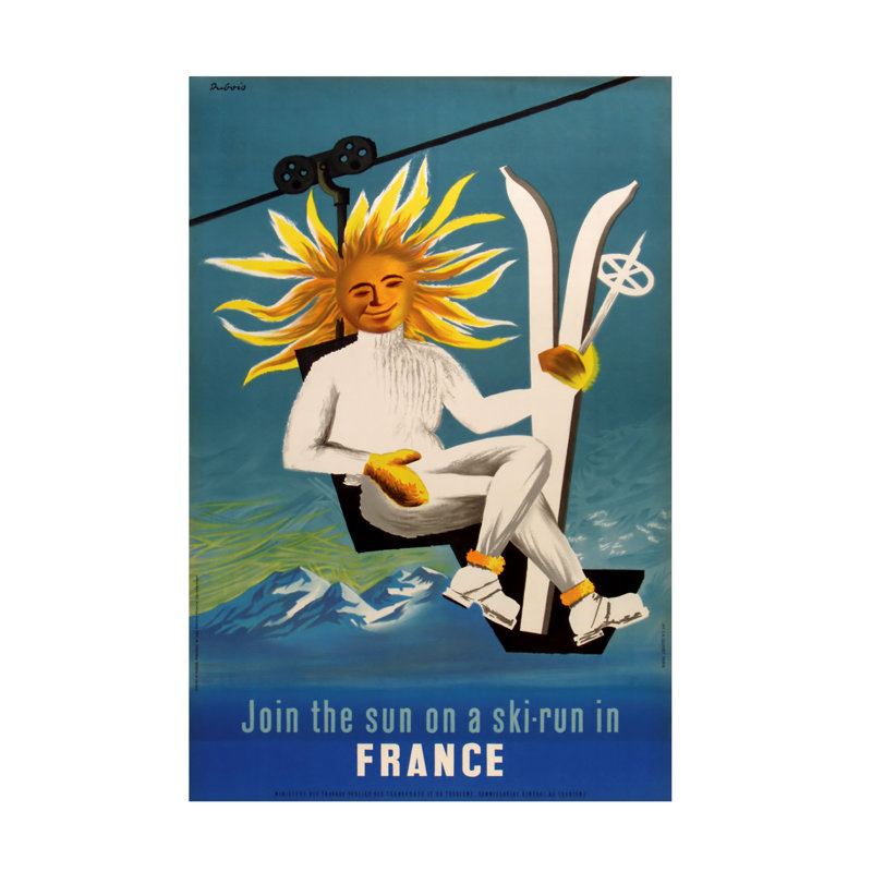 Art sur toile Marcus Jules Ski France, H 19 po x l 12 po