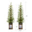 Ensemble de sapin de Noël artificiel illuminé 4 pi, matériau PE, facile à assembler, support en pot, 2 pièces | Idée de cadeau