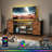 TV Stand Dresser with LED Lights & Charging Station, 6 Fabric Drawers Storage Entertainment Center for Bedroom-767278378-767278383