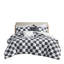 Édredon simple / simple TG en microfibre à carreaux avec rembourrage, - étiqueté, lavable à la machine, 1 édredon, taie décorative, 2 coussins décoratifs, style moderne avec imprimé noir et blanc, coussins décoratifs