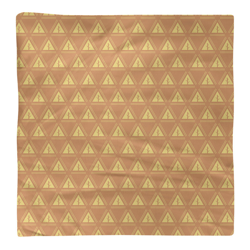 Serviette de coton à arbre minimaliste deux couleurs Barbra, H 0,1 po x l 22 po x P 22 po, Orange / doré, Sergé de coton