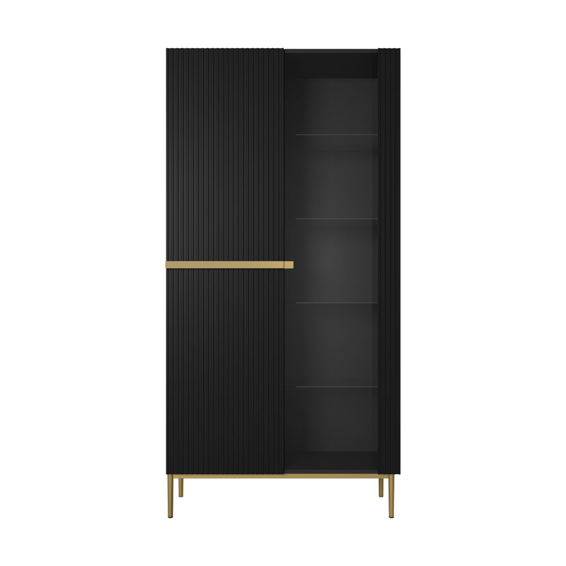 Alynia Display Cabinet, Black/Gold