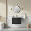 Meuble-lavabo mural simple flottant avec lavabo en céramique, peu encombrant et facile à installer pour les salles de bain modernes.-1940270691