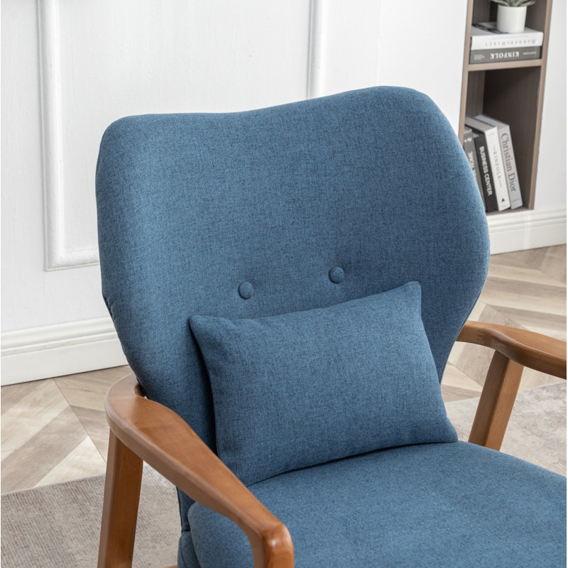 Méridienne avec repose-pieds 26 po Leifer, Polyester bleu