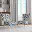 Blue And White Exotic Floral Canvas - Upholstered Farmhouse Side Chair, Rustic Floral Accent Chair