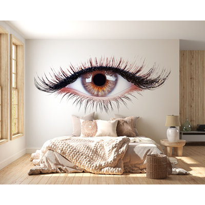 Adhésif décoratif Lash Studio, art mural de salon de cils, murale de salon de beauté, décor de cils, autocollant d'esthétique 555MV