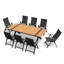 Ensemble repas pour 8 personnes en aluminium avec chaises inclinables pliées et trou pour parasol-643287483