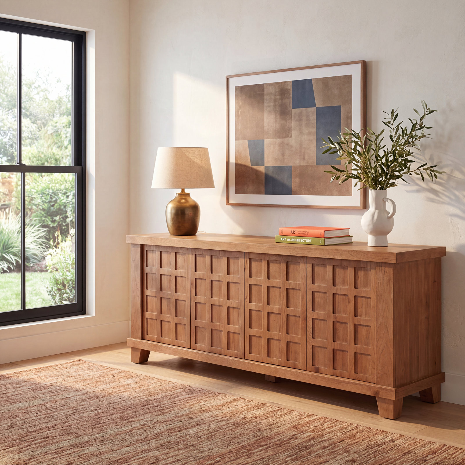 Red Oak Sideboard, Red