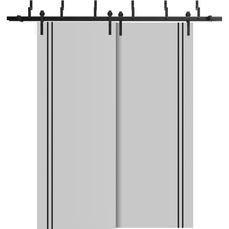 Finition en bois massif manufacturé, Gris mat, 84 po x 96 po
