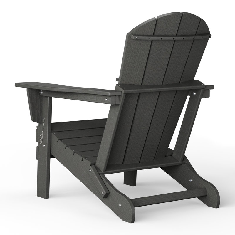 Chaise Adirondack d'extérieur avec porte-gobelet, Gris
