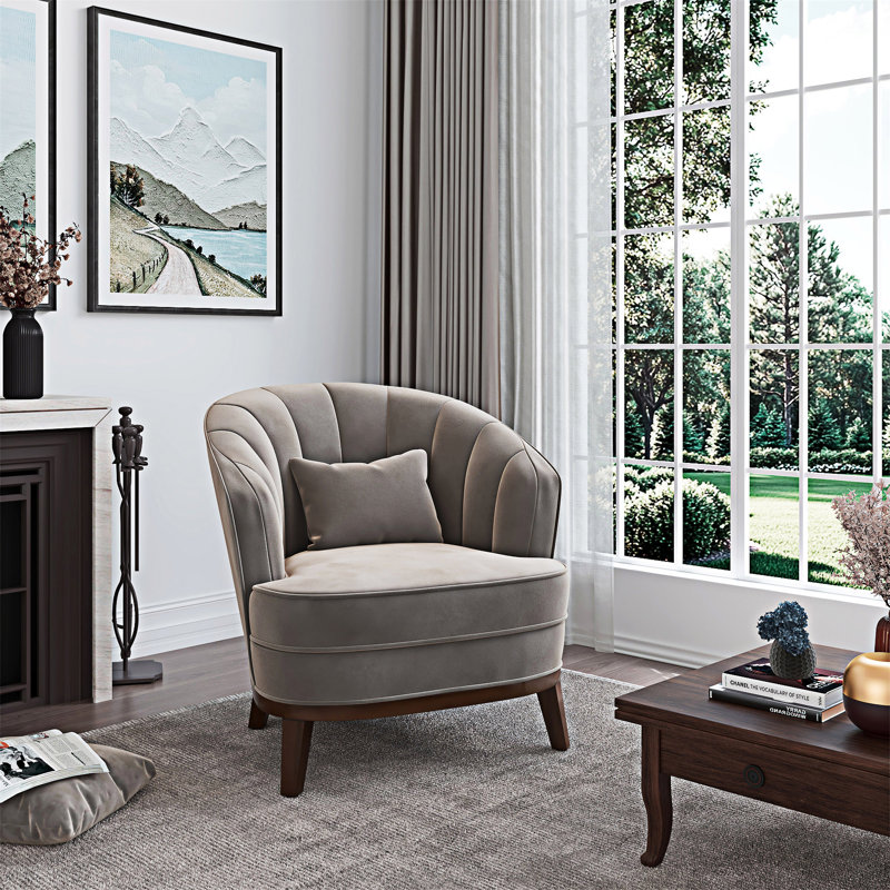 Fauteuil d'appoint Barrel Chair, Gris