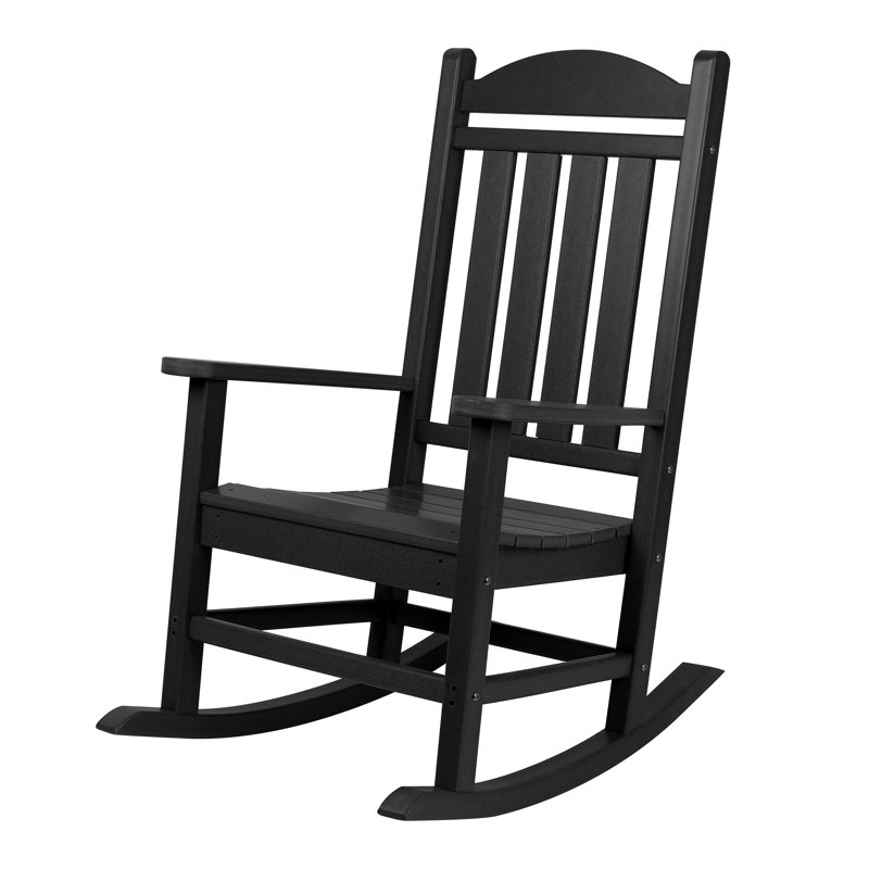 Chaise berçante d'extérieur en plastique Eringate, Noir