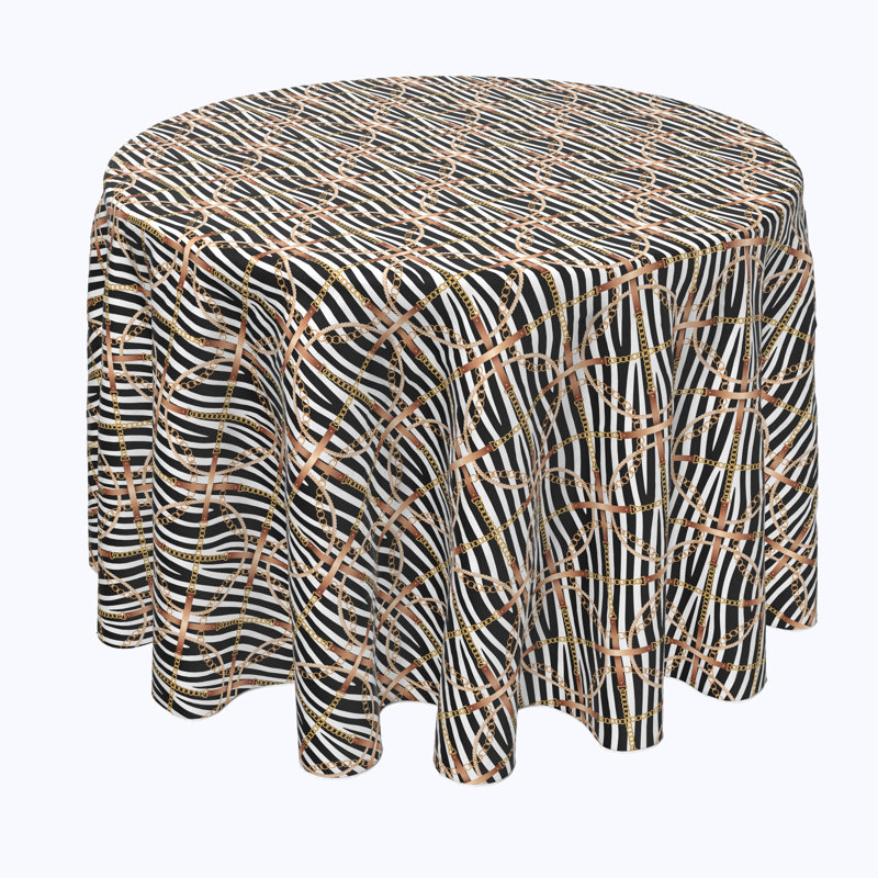 Halswell Geometric Round Tablecloth, 84" x 84"
